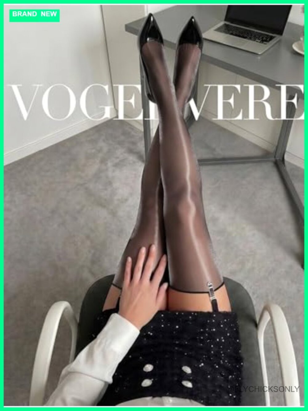 Shiny Thigh High Stockings with Back Seam Ultra-Thin Sheer Hosiery - Picture 3 of 6